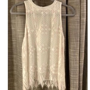 White Lace Sleeveless Top